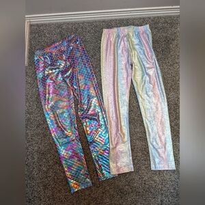 Two pairs of Holographic Rainbow / Mermaid Leggings